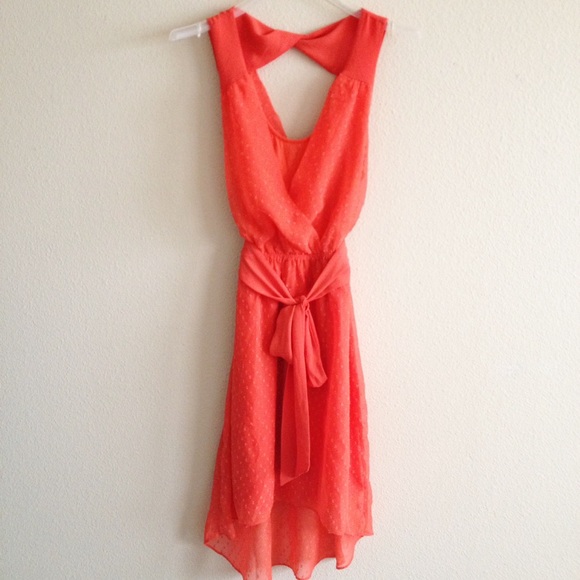 Express Dresses & Skirts - Express Fluttery Orange Dress M